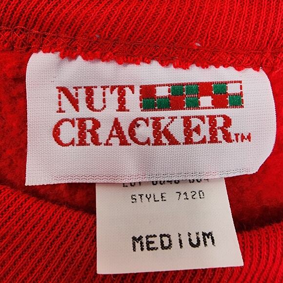 Vintage Nutcracker Sweatshirt Womens M Red Dual-Sided Teddy Bear Christmas Party - Picture 7 of 12